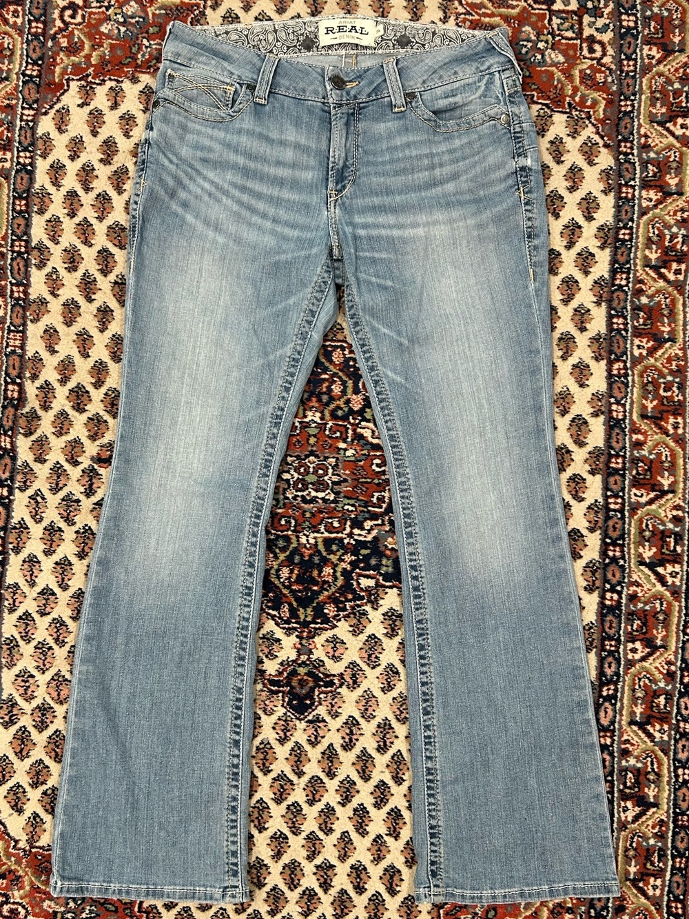 ARIAT Women's Colorado Mr Kehlani Mid Rise Boot Heavy Stitch Real Denim Jeans 31